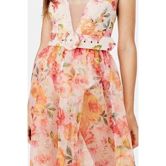 For Love & Lemons Peony Maxi Dress in Coral XL(US10-12) - Picture 3 of 12